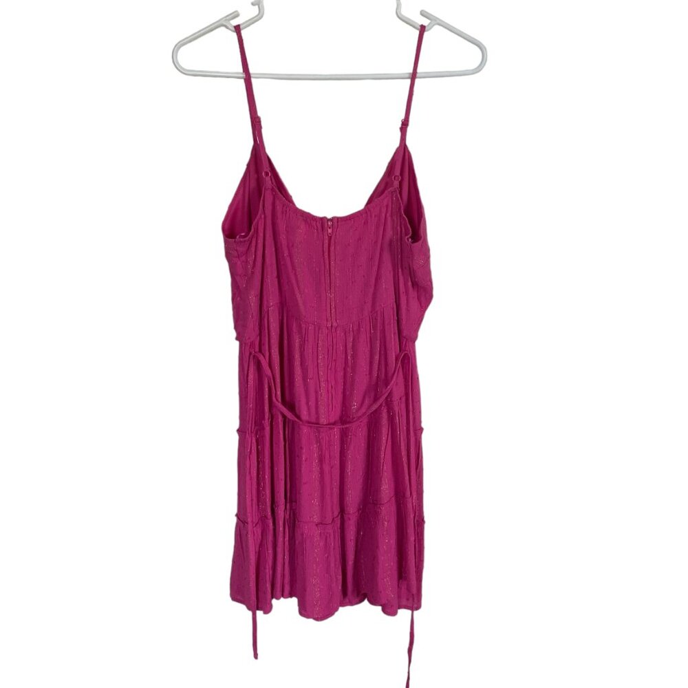 Francesca's Blue Rain women's XL magenta tie at waist A-line dress - Picture 9 of 13